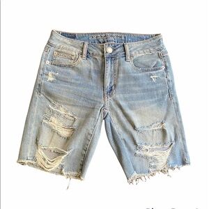 {American Eagle} Cropped Distressed Jean Shorts